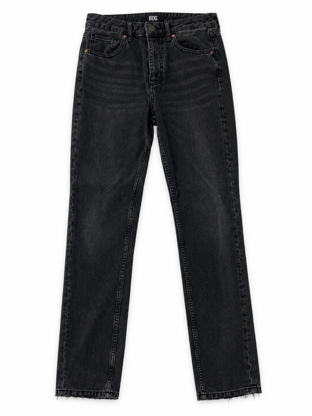 BDG Women's Washed Black Straight Leg Jeans